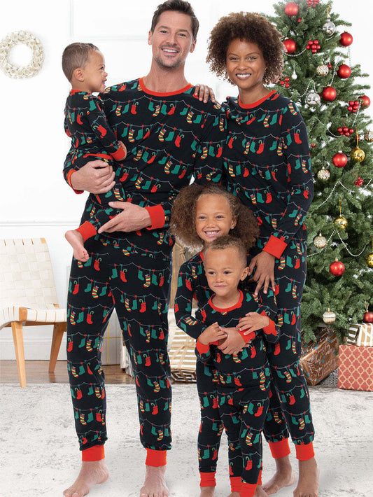 Christmas Light Matching Pajamas (with Pet's dog clothes)