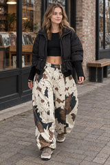 Abstract Camo Print Baggy Jeans