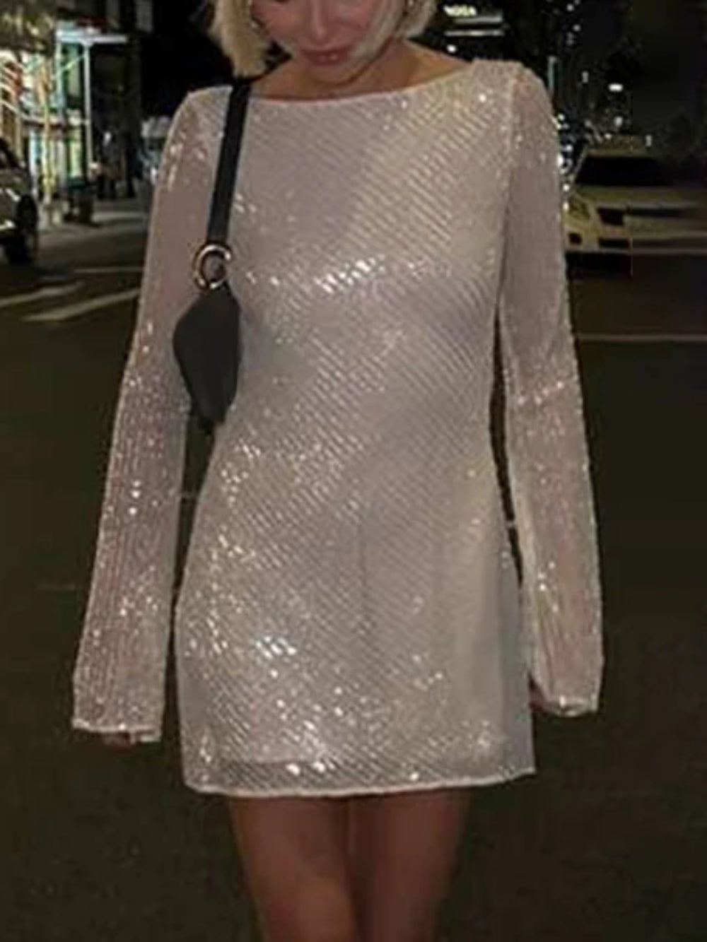 Elegant Sequin Backless Party Dress