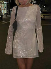 Elegant Sequin Backless Party Dress