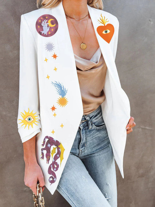 Unique Print Suit Jacket