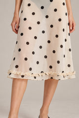 Sheer Polka Dot Casual High Waist Skirt