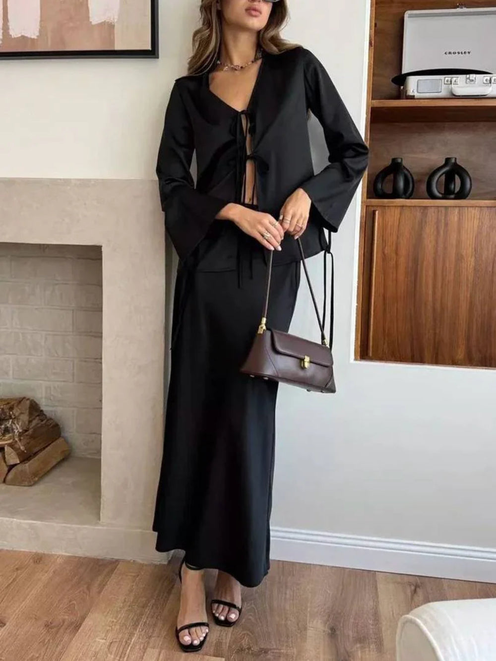 Relaxed Fit Shirt with High Waist Skirt