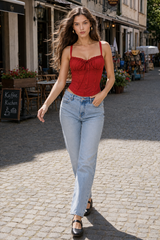 Lace Panel Tie Sexy Cami Top