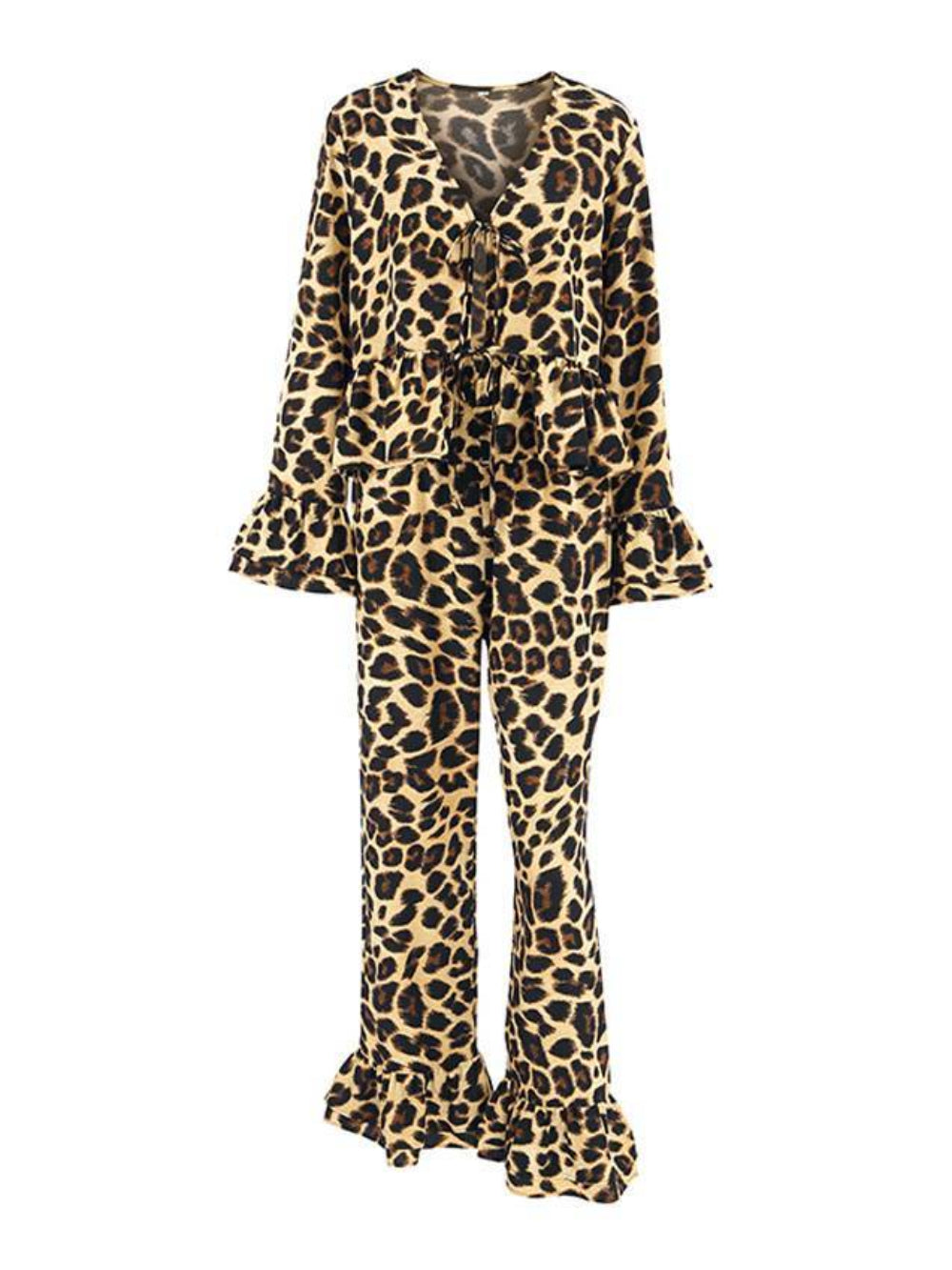 Long Sleeve Leopard Pajama Set