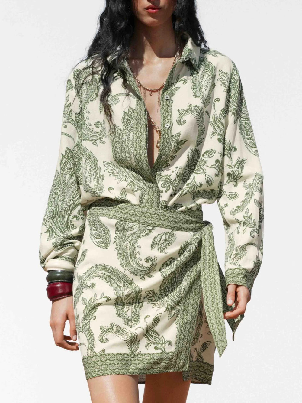 Paisley Wrap Mini Skirt