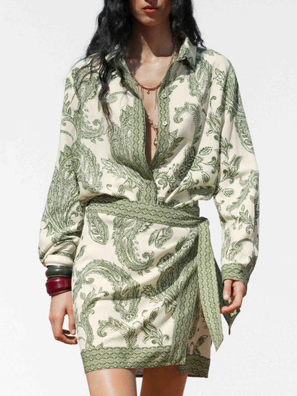 Paisley Wrap Mini Skirt