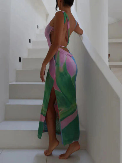 Backless Sleeveless Dress with Side Slits