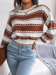 Striped O-Neck Knit Sweater
