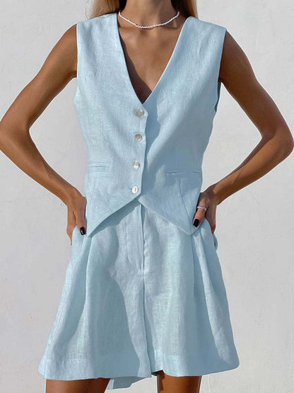 Cover‑Up Two‑Piece Shorts Set