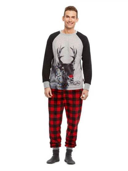 Plaid Deer Print Christmas Family Pajama Set