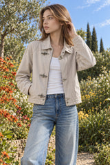 Toggle Buckle High Collar Utility Jacket