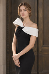 Asymmetric Off Stylish Shoulder Maxi Dress
