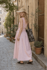 Pleated Tie Strap Lightweight Boho Dress