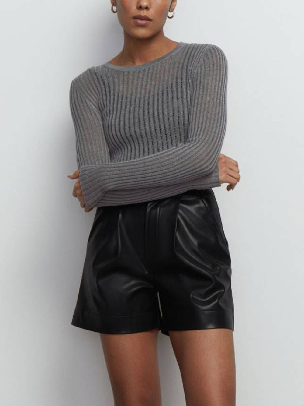 Slim Fit Sheer Crewneck Knit