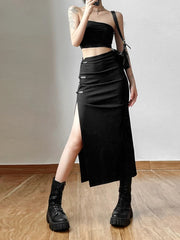 Black Sexy Split Skirt