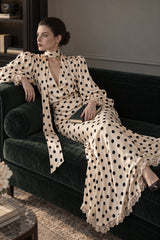 Vintage Polka Dot Sash Maxi Dress