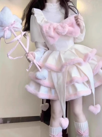 Lolita Christmas Bow Suspender Dress Set