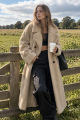 Extended Sherpa Fleece Warm Fuzzy Overcoat