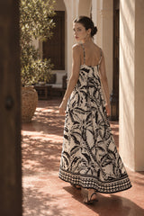 Vacation Coconut Print Loose Boho Dress