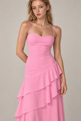 Sexy Solid Backless Spaghetti Strap Maxi Vacation Dress