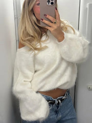 One-Shoulder Knit Sweater