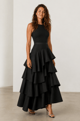 Layered Ruffle Maxi Cake Skirt
