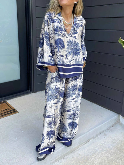 Satin Jungle Floral Print Set