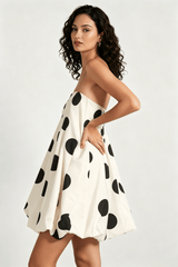 Polka Dot Print Bodycon Mini Dress