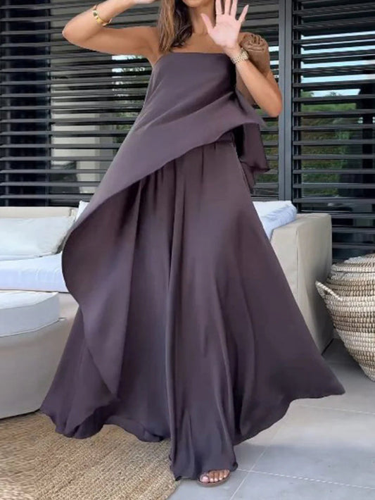 Sleeveless Tube Top and Skirt Set