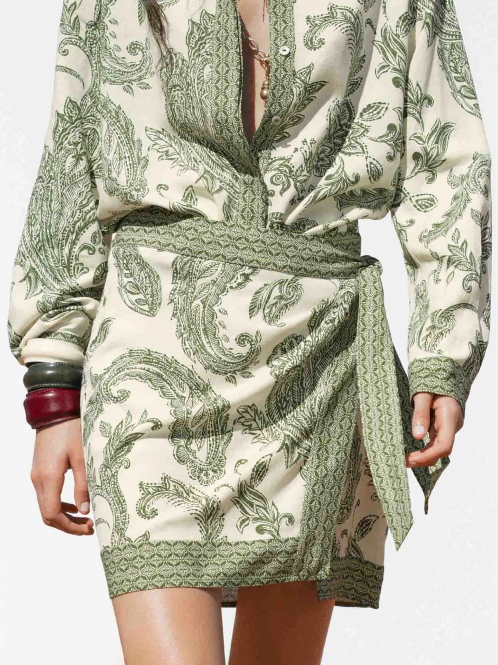 Paisley Wrap Mini Skirt