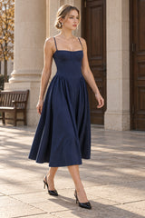 V-Neck Strapless Stylish Midi Dress