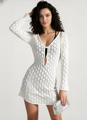 Sexy Sheer Knit Beach Boho Dress