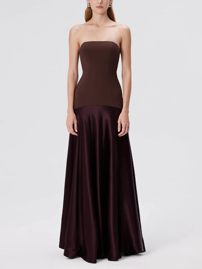 Strapless Sleeveless Fitted Solid Dress