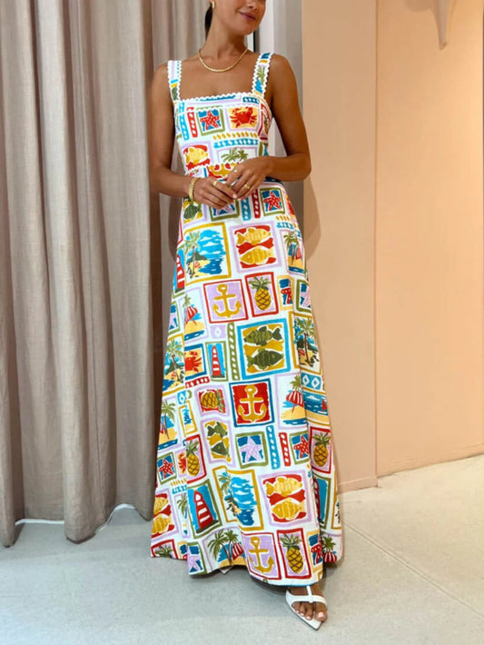 Personalized Graffiti Strap Sexy Lace Dress