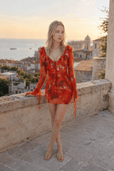 Tie-Dye Ruffled Floral Dress