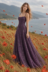Spaghetti Strap Chiffon Floral Formal Dress