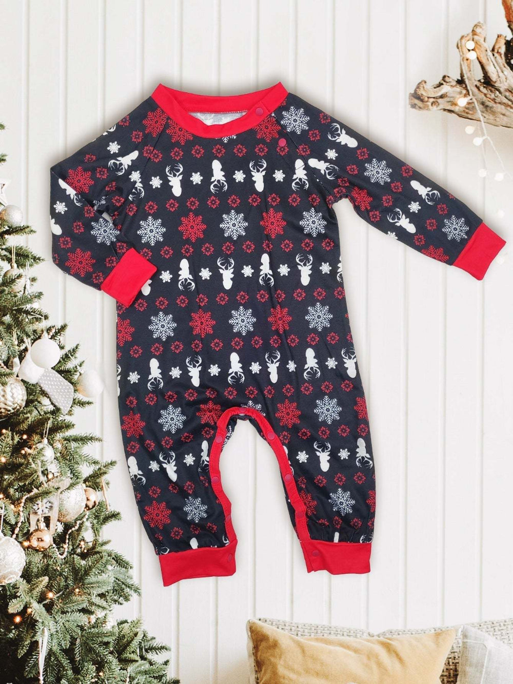 Red ChristRed Christmas Family Pajama Set(with Pet's dog clothes)