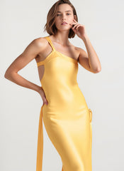 Satin One Shoulder Bodycon Formal Dress