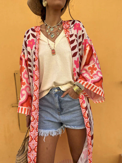 Floral Print Oversized Cardigan