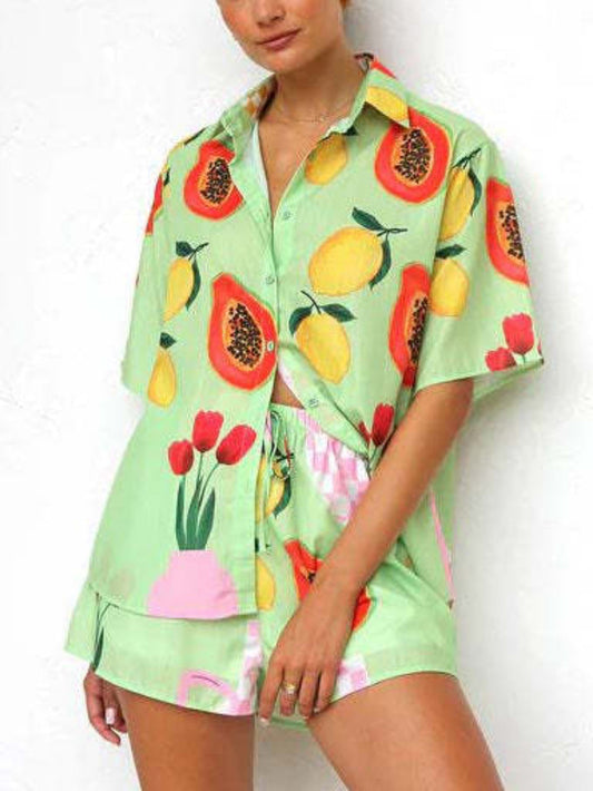 Casual Print Two Piece Outfit