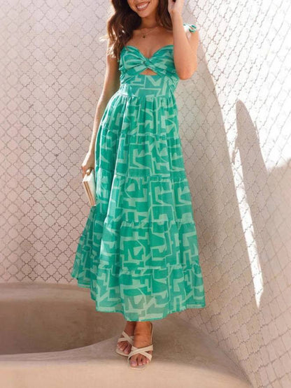 Printed Suspender Dress