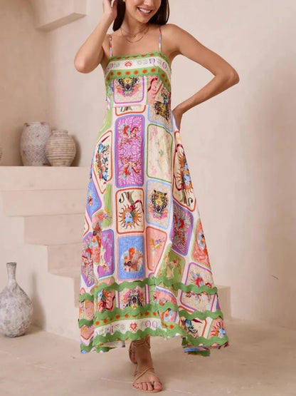 Strappy Floral Resort Sleeveless Lace Dress