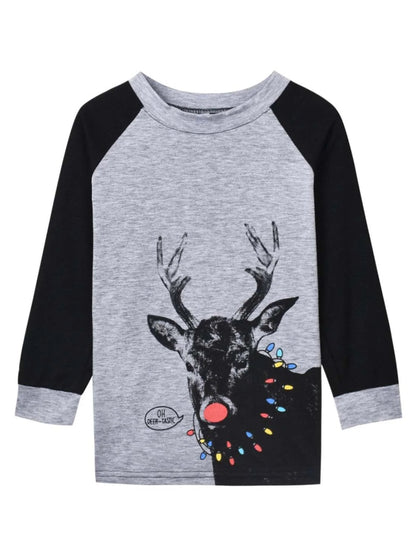 Plaid Deer Print Christmas Family Pajama Set