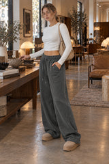 Drawstring Wide-Leg Sweatpants