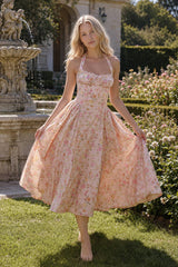Halter Neck Slim Strap Floral Dress