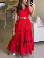 Lace Trim Hollow Out Dress