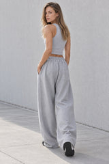 Elastic Waist Loose Fit Casual Pants