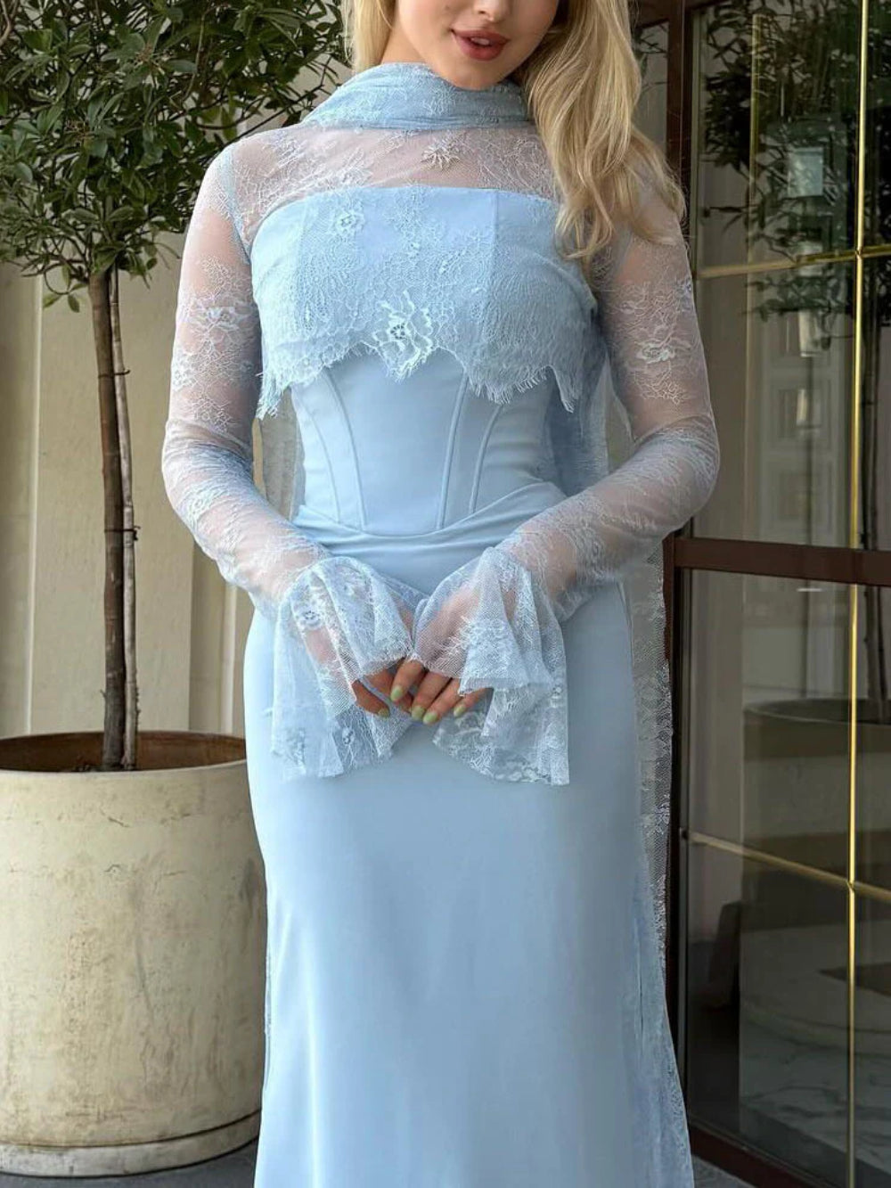 Elegant Long Sleeve Lace Dress