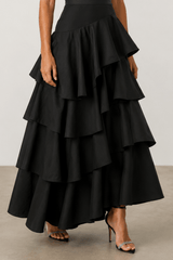 Layered Ruffle Maxi Cake Skirt